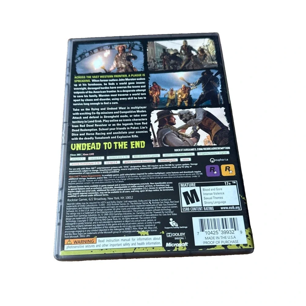 Red Dead Redemption: Undead Nightmare Xbox 360 Game Tested CIB w/ Map & Manual
